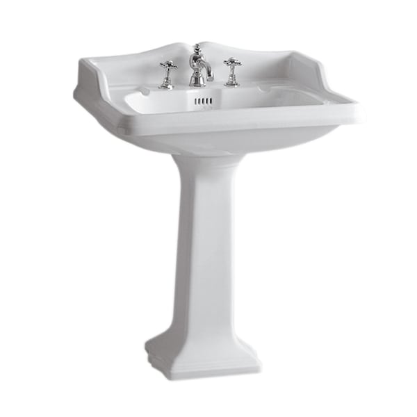 Whitehaus Pedestal W/ An Integrated Lrg Rctnglr Bowl, Widespread Faucet Drilling, AR834-AR805-3H - main
